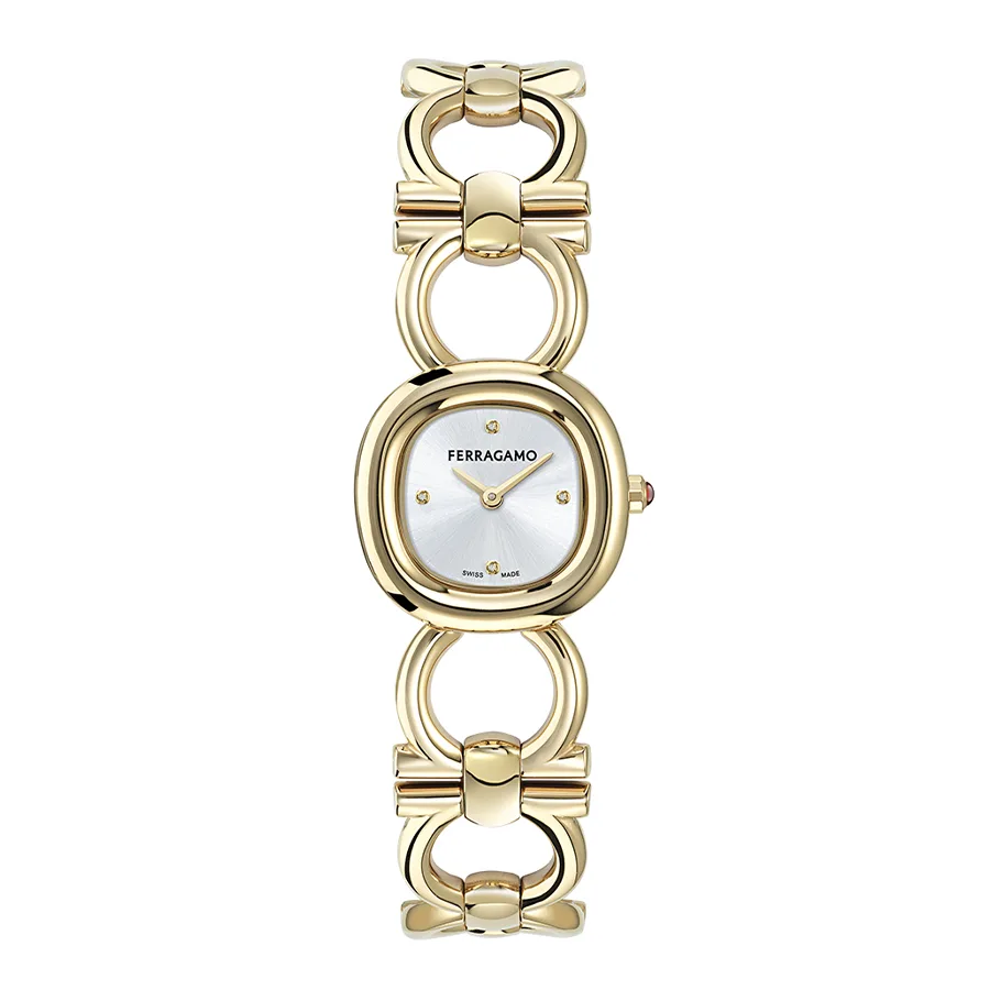 שעון Ferragamo מקולקציית Double Gancini Jewel עם יהלומים, שעון לאישה ,דגם SFZA01125