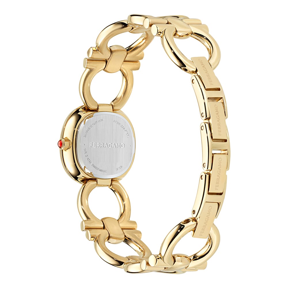 שעון Ferragamo מקולקציית Double Gancini Jewel עם יהלומים, שעון לאישה ,דגם SFZA01125