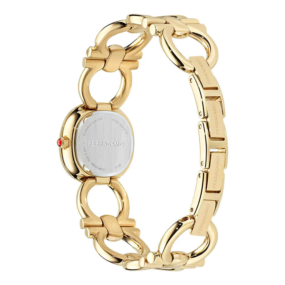 שעון Ferragamo מקולקציית Double Gancini Jewel עם יהלומים, שעון לאישה ,דגם SFZA01125