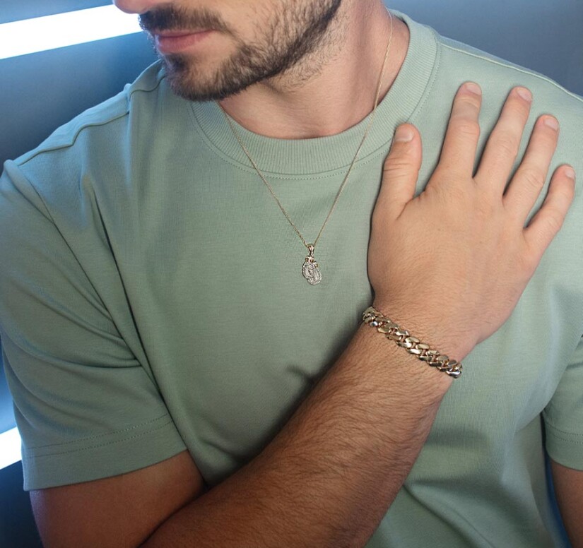 צמיד זהב לגבר, זהב 14K, דגם B-CDG0132