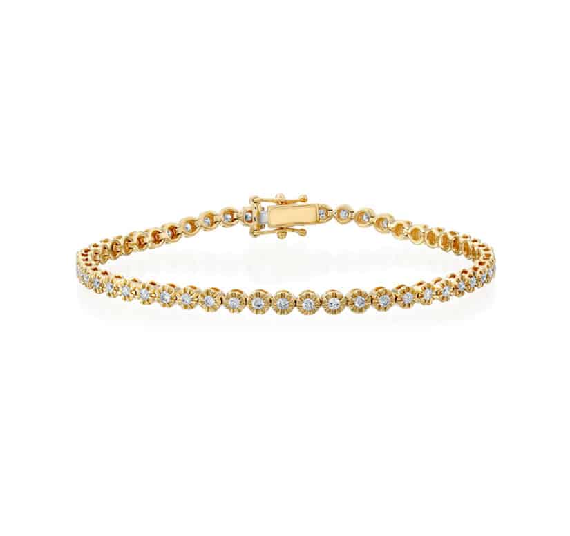 צמיד טניס יהלומים, זהב 14K, משובצת 1.00 קראט יהלומים, דגם BDSBT01132