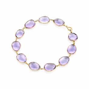 צמיד אבני אמטיסט, 14K זהב, דגם BS52AMT