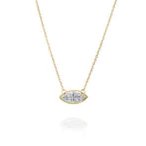 שרשרת ותליון יהלומים ,זהב 14K משובץ 0.16 קראט יהלומים, CDSPF24498