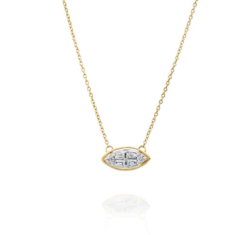 שרשרת ותליון יהלומים ,זהב 14K משובץ 0.16 קראט יהלומים, CDSPF24498