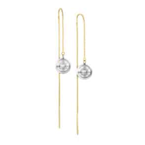 עגילי זהב תלויים ארוכים, 14K זהב, דגם E-KWR1042-3