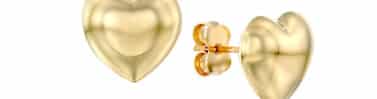 עגילי זהב צמודים בצורת לב, 14K זהב, דגם E277-257189