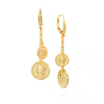 עגילי זהב תלויים, 14K זהב, דגם E426-OR018AA