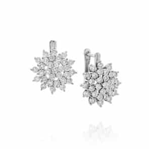 עגילי יהלומים מזהב K14, משובצים 0.50 קראט יהלומים, דגם EDSEF32361