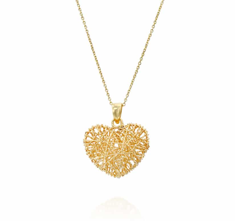 תליון זהב בצורת לב, 14K זהב, דגם P409-CO2022