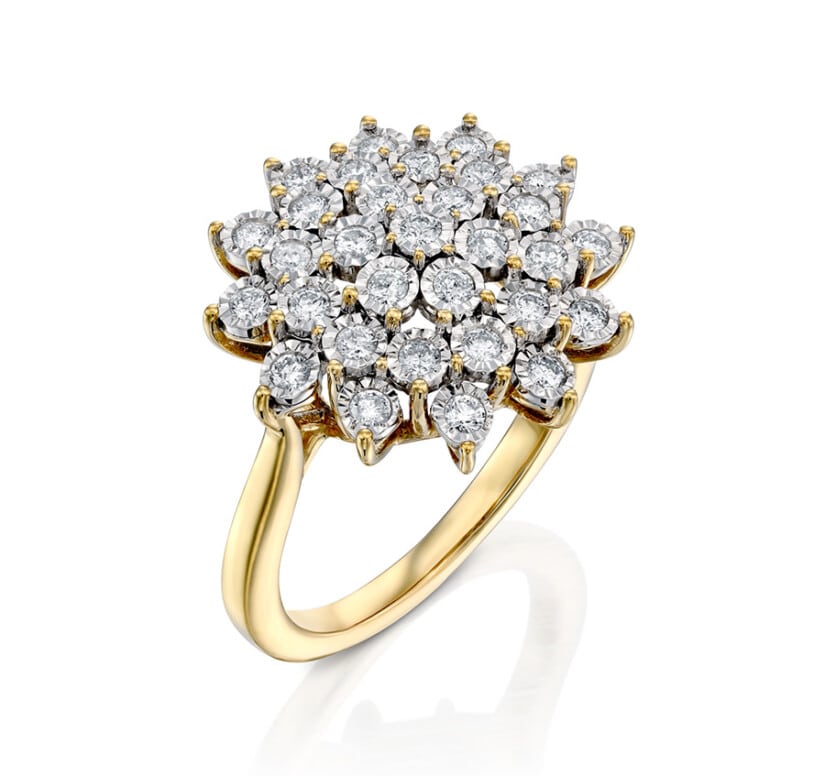 טבעת יהלומים, זהב 14K משובצת 0.50 קראט יהלומים, דגם RDSRF30457