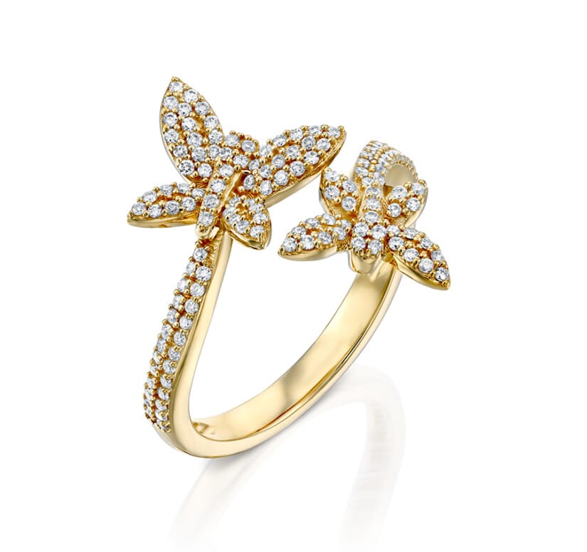 טבעת יהלומים, זהב 14K משובצת 0.41 קראט יהלומים, דגם RDSRF31970