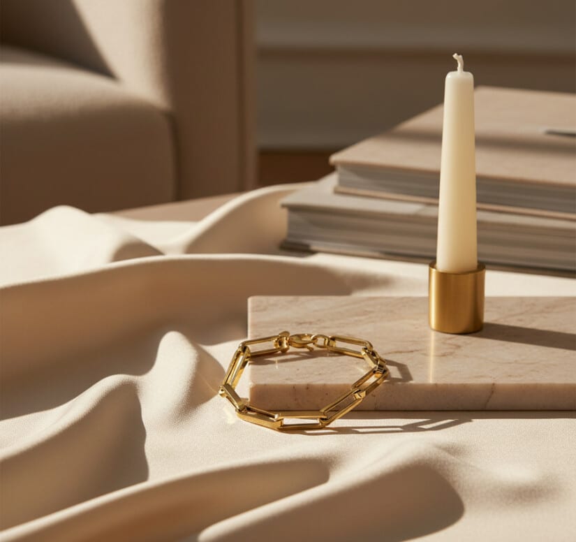 צמיד זהב חוליות, מזהב 14K, דגם B277-243933-21