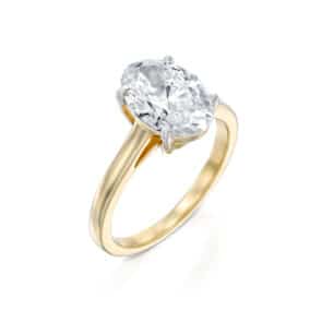 טבעת אירוסין יהלומי מעבדה, זהב 14K, משובצת 2.00 קראט יהלומים, דגם RDL200OV