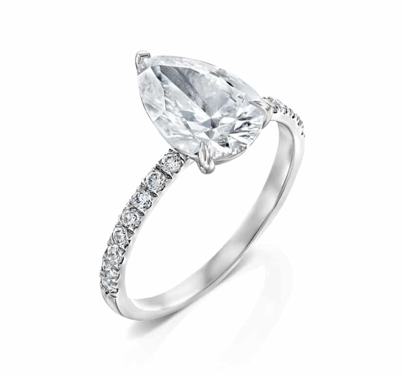 טבעת אירוסין יהלומי מעבדה, זהב 14K, משובצת 2.30 קראט יהלומים, דגם RDL586