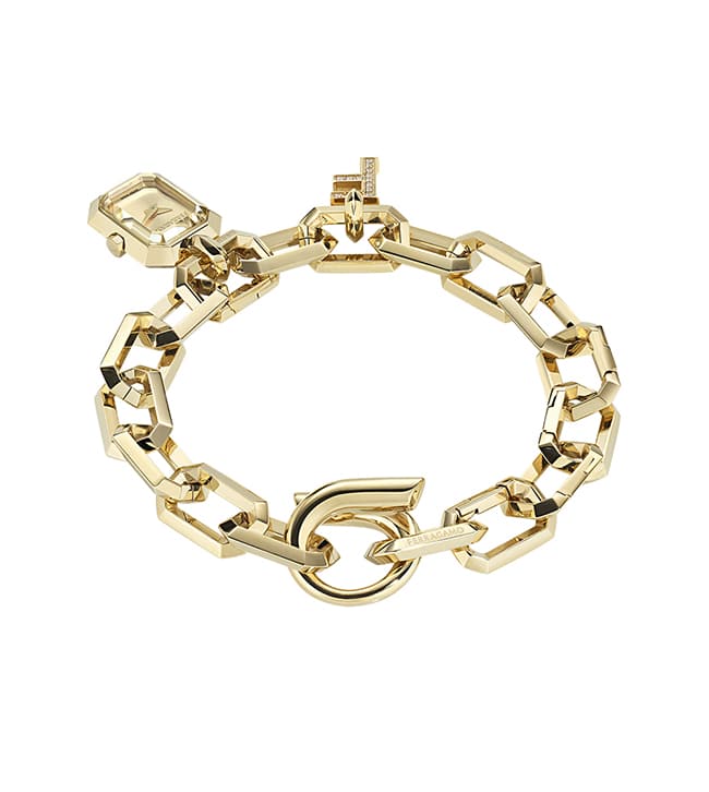 שעון-צמיד עם יהלומים Ferragamo מקולקציית CRYSTAL TANK PETITE, שעון לאישה ,דגם SFTQ00325