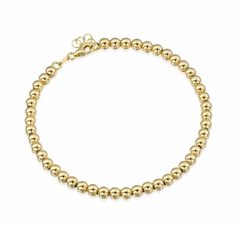 צמיד עם כדורים , זהב 14k, דגם B277-239439-GGVO0064