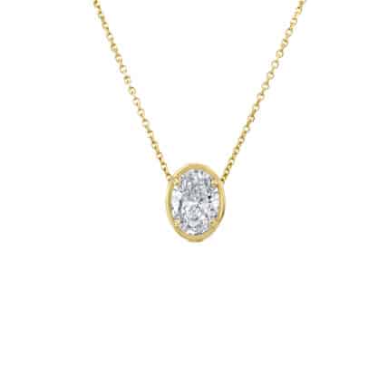 שרשרת יהלומי מעבדה, זהב 14K, משובצת 1.00 קראט יהלומים, דגם CDL4087S