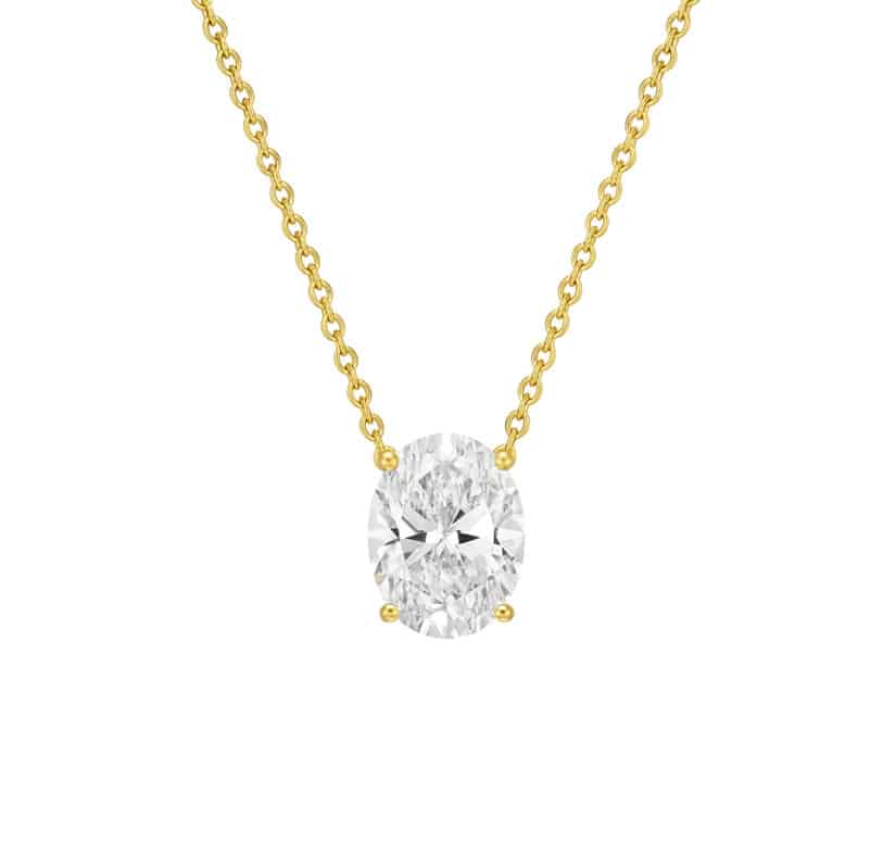 שרשרת יהלומי מעבדה, זהב 14K, משובצת 2.00 קראט יהלומים, דגם PDL200OV-CD4105