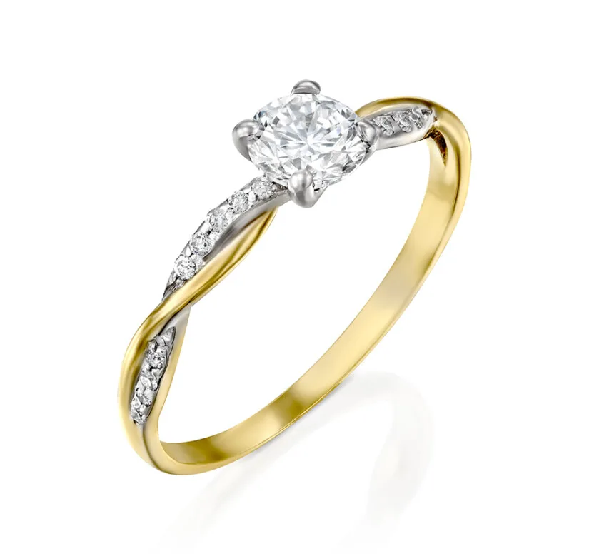 טבעת יהלומי מעבדה, זהב 14K, משובצת 0.79 קראט יהלומים, דגם RDL3780