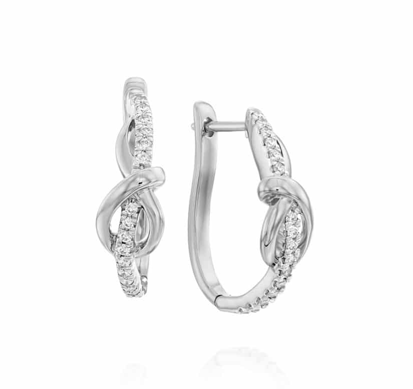 עגילי יהלומים, 14K זהב, משובצים 0.20 קראט הלומים, דגם EDEF22052