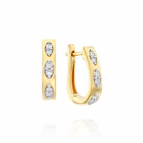 עגילי יהלומים, 14K זהב, משובצים 0.33 קראט הלומים, דגם EDSEF32999