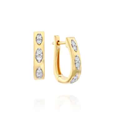 עגילי יהלומים, 14K זהב, משובצים 0.33 קראט הלומים, דגם EDSEF32999