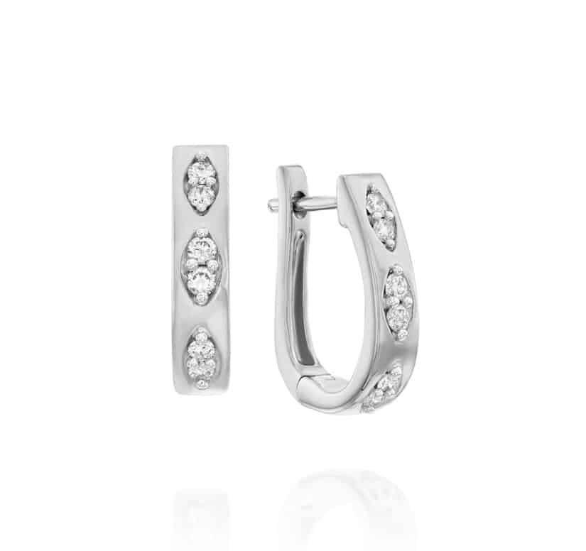 עגילי יהלומים, 14K זהב, משובצים 0.33 קראט הלומים, דגם EDSEF32999