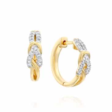 עגילי יהלומים, 14K זהב, משובצים 0.25 קראט הלומים, דגם EDSEH02339