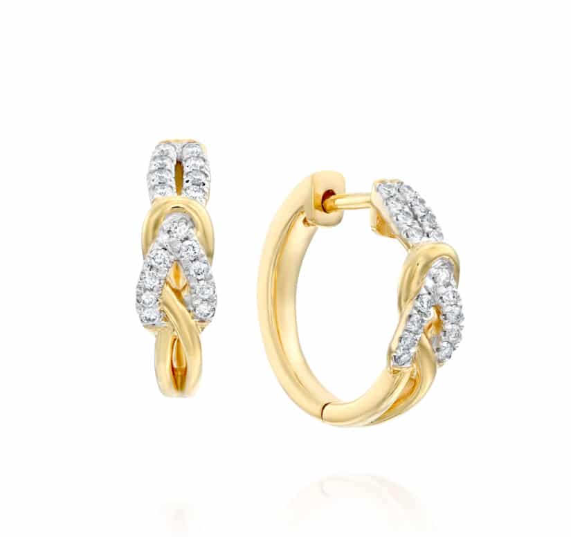 עגילי יהלומים, 14K זהב, משובצים 0.25 קראט הלומים, דגם EDSEH02339