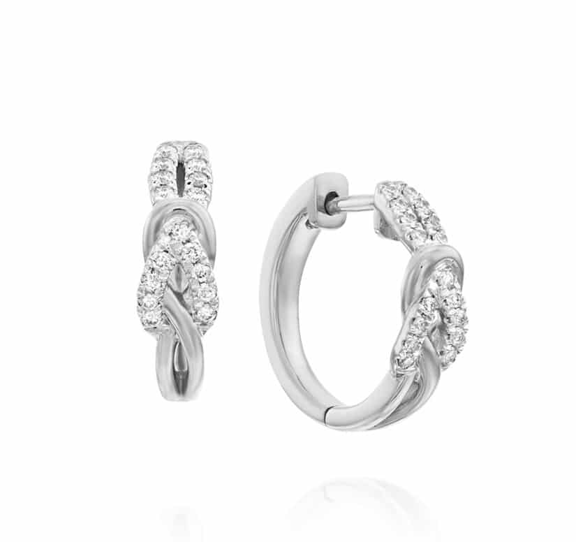 עגילי יהלומים, 14K זהב, משובצים 0.25 קראט הלומים, דגם EDSEH02339