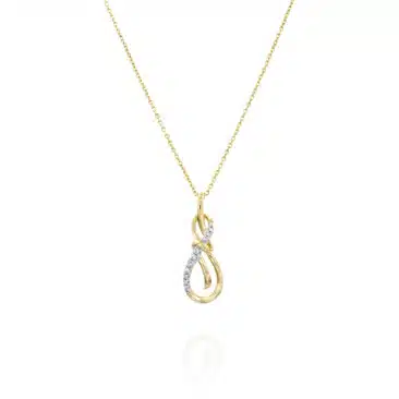 תליון יהלומים ,זהב 14K משובץ 0.03 קראט יהלומים, דגם PDPF25193