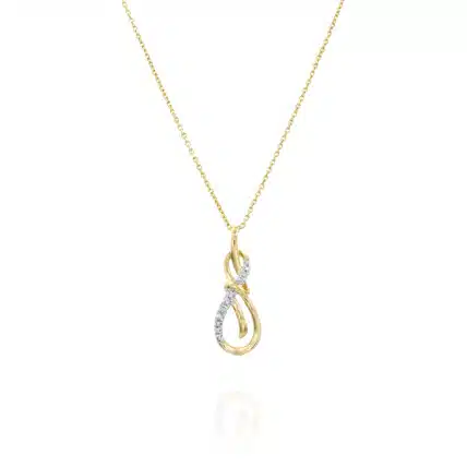 תליון יהלומים ,זהב 14K משובץ 0.03 קראט יהלומים, דגם PDPF25193
