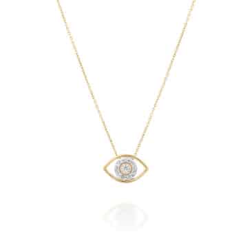 תליון עין, זהב 14K, משובץ 0.12 קראט יהלומים, דגם PDSPF24883