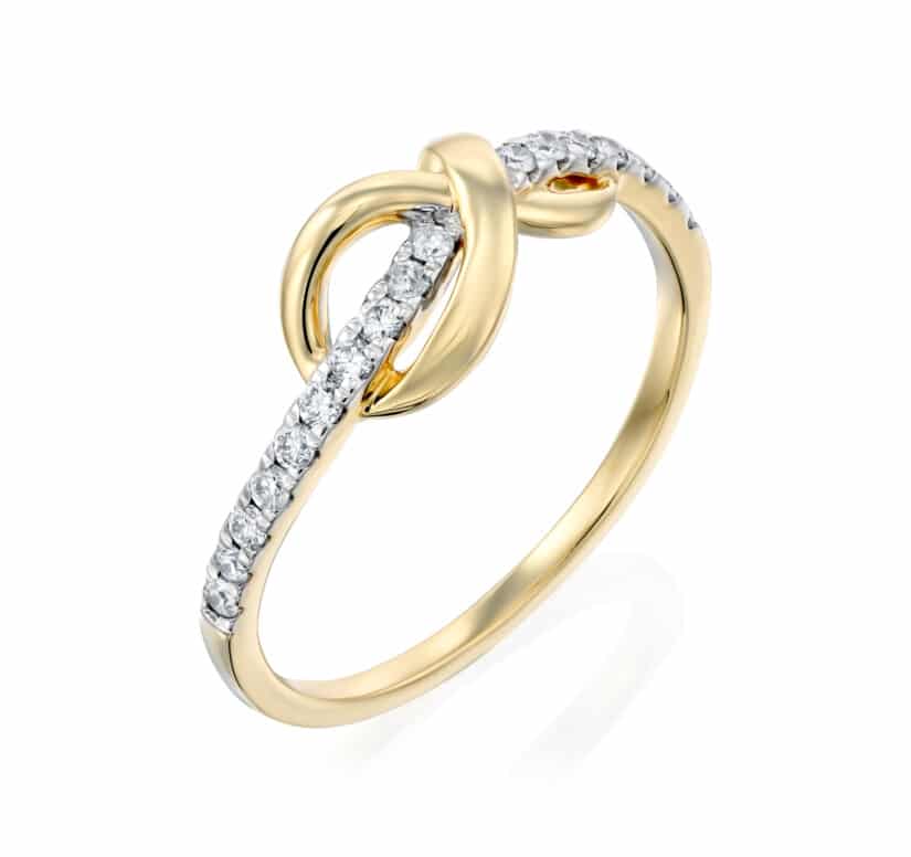 טבעת יהלומים, זהב 14K משובצת 0.25 קראט יהלומים, דגם RDRF19303