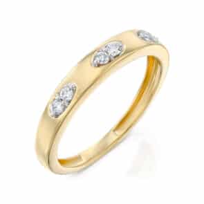 טבעת יהלומים, זהב 14K משובצת 0.20 קראט יהלומים, דגם RDSRF31143