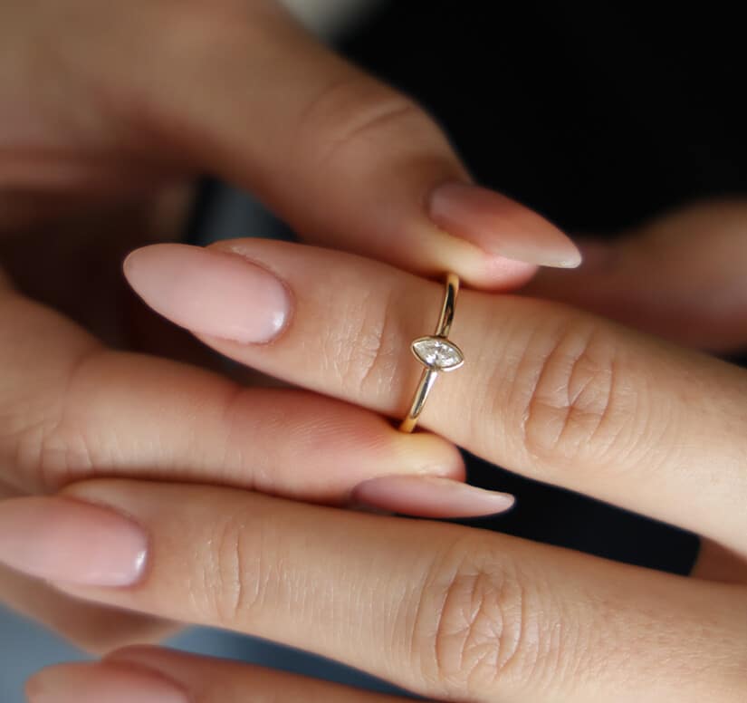 טבעת יהלומים, זהב 14K משובצת 0.25 קראט יהלומים, דגם RDSRF31313