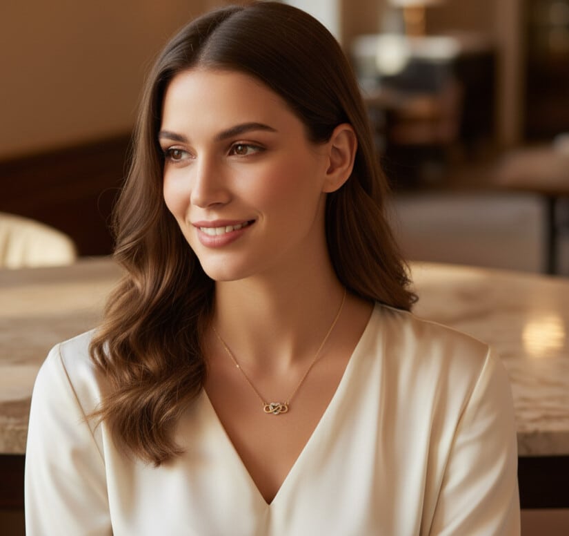 שרשרת עם תליון יהלומים , זהב 14K משובץ 0.03 קראט יהלומים, דגם CDSPH20511