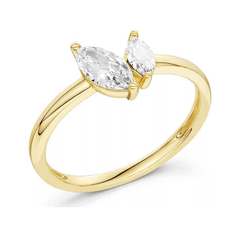 טבעת יהלומי מעבדה, זהב 14K, משובצת 0.35 קראט יהלומים, דגם RDLRF33020