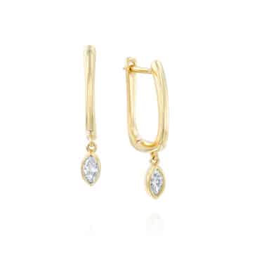 עגילי יהלומים, 14K זהב, משובצים 0.20 קראט הלומים, דגם EDSEF32274