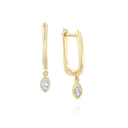 עגילי יהלומים, 14K זהב, משובצים 0.20 קראט הלומים, דגם EDSEF32274