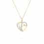 תליון יהלומים בצורת לב , זהב 14K משובץ 0.15 קראט יהלומים, דגם PDPH20410