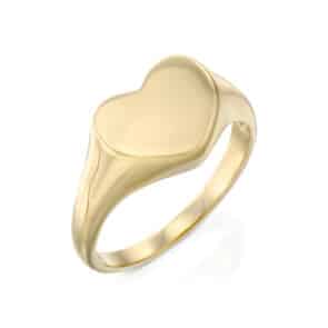 טבעת זהב חותם בצורת לב, זהב 14K, דגם R277-264750