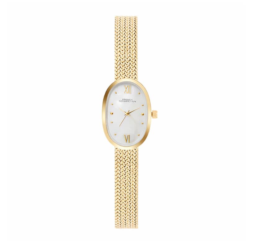 שעון French Connection לאישה עם לוח אובלי אם הפנינה, דגם FCN0126GM