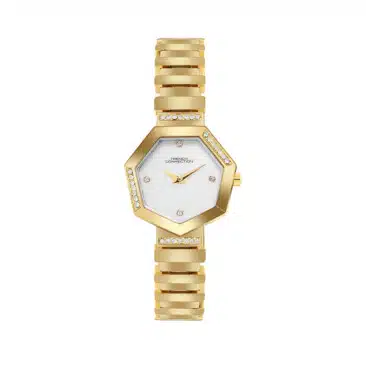 שעון French Connection Mirava לאישה עם לוח משושה אם הפנינה, דגם FCN0139GM