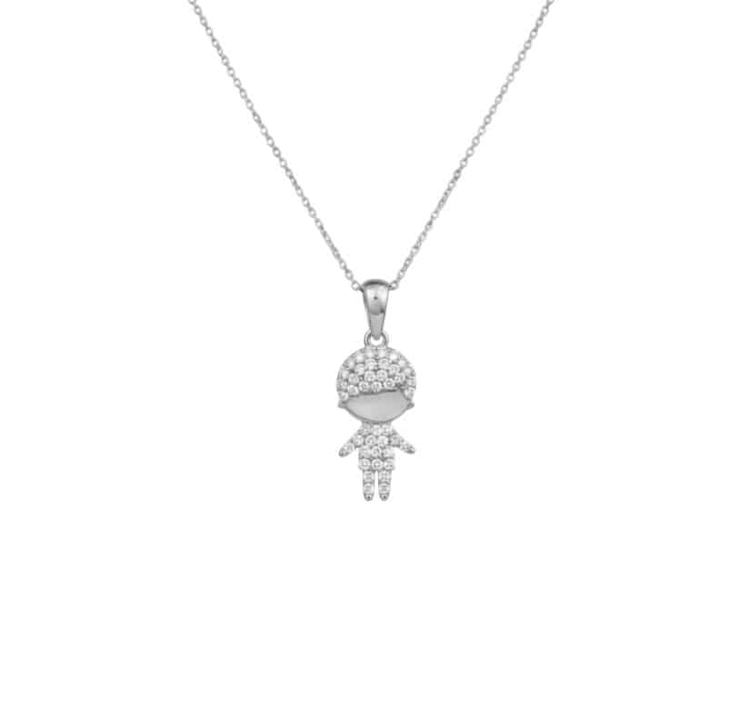 תליון יהלומים בן מזהב 14k, משובץ 0.18 קראט יהלומים, דגם PD6730B