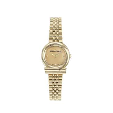 שעון Ferragamo עם יהלומים מקולקציית Gancini Twisted, שעון לאישה ,דגם SFNN00426
