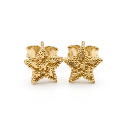 עגילי זהב בצורת כוכב, 14K זהב, דגם E277-275133