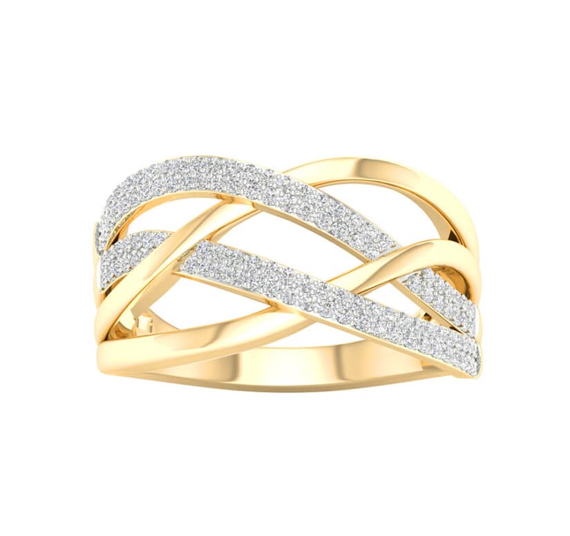 טבעת יהלומים, זהב 14K משובצת 0.33 קראט יהלומים, דגם RDRF27028