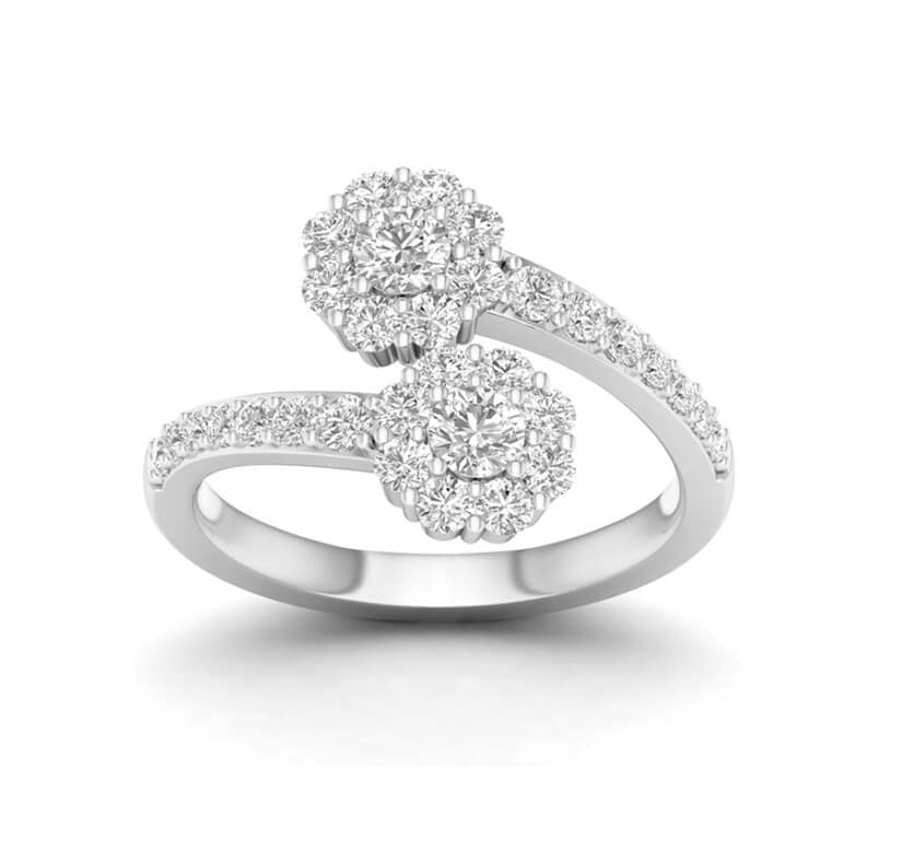 טבעת יהלומים, זהב 14K משובצת 1.00 קראט יהלומים, דגם RDRF27224