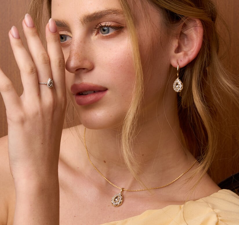 עגילי יהלומים, 14K זהב, משובצים 0.33 קראט יהלומים, דגם EDSEF32533